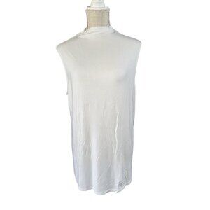 Investments Essentials Womens White Sleeveless Top XL Polyester/Spandex